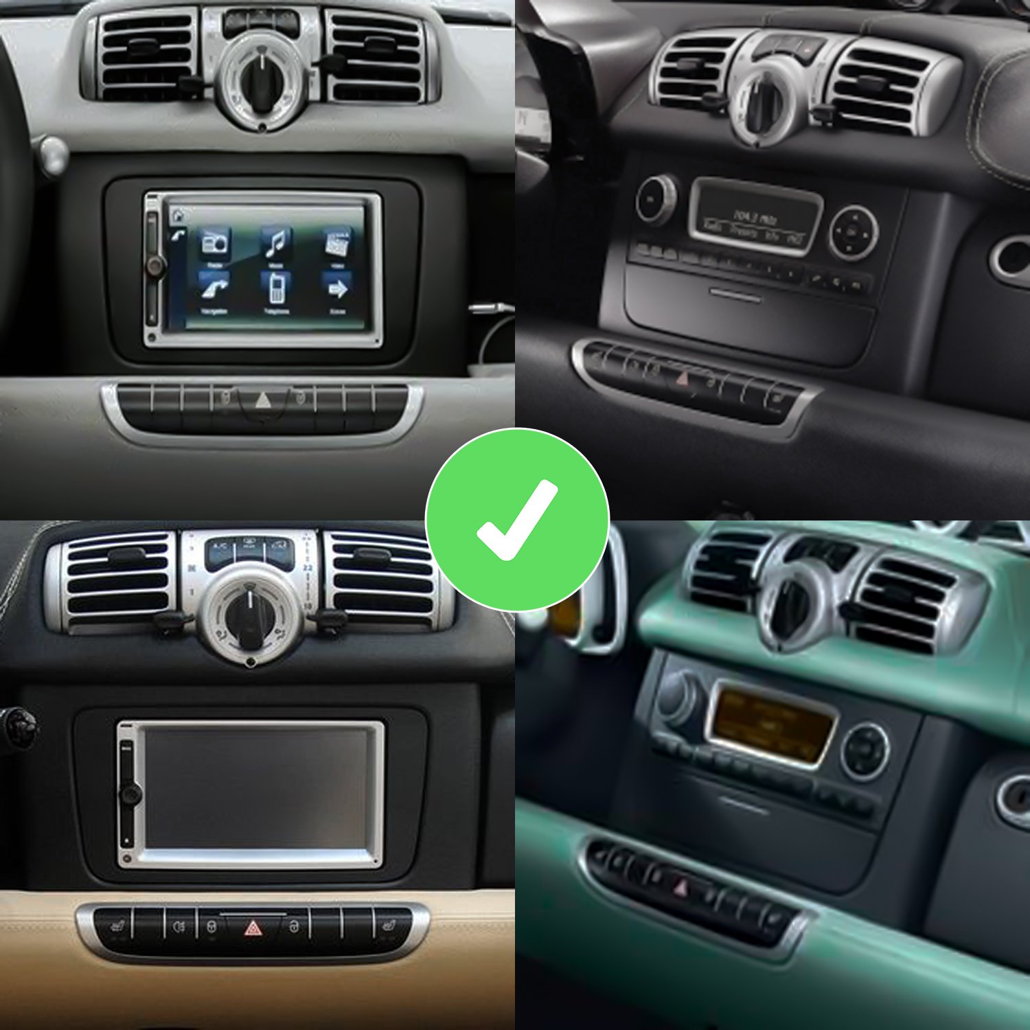 Radio met draaiknop voor Smart 451 Fortwo CarPlay Android Auto - Image 2