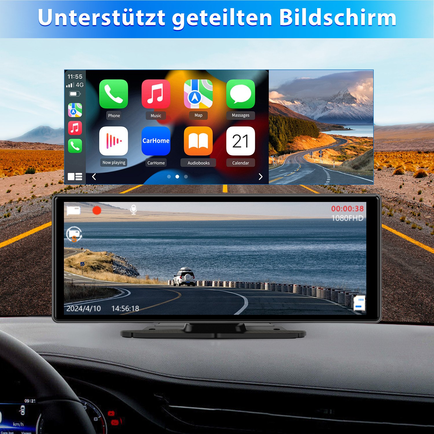 Draadloos CarPlay Android Auto HD 10,26 inch scherm verstelbare achteruitrijcamera - Image 5
