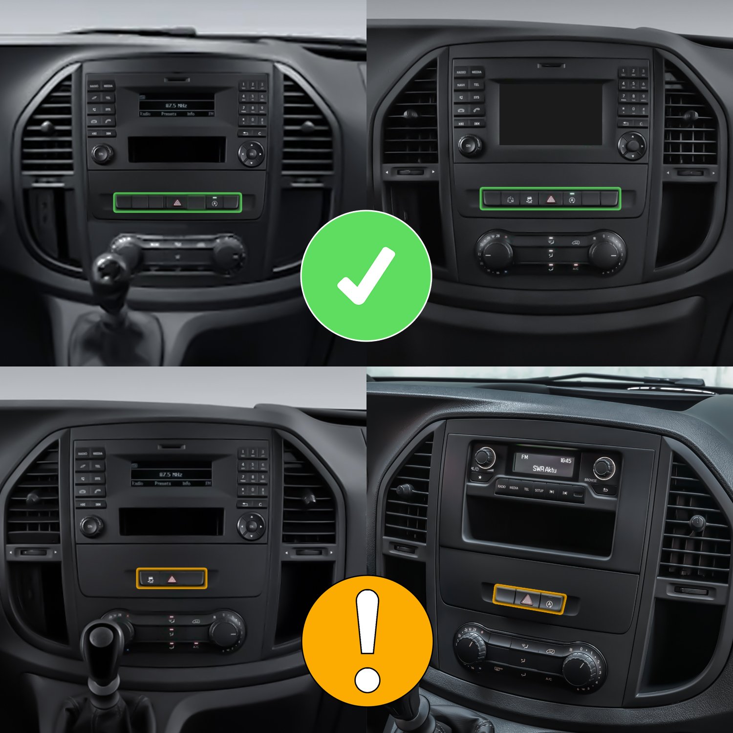 Radio voor Mercedes Vito W447 CarPlay Android Auto Bluetooth Navi - Image 2